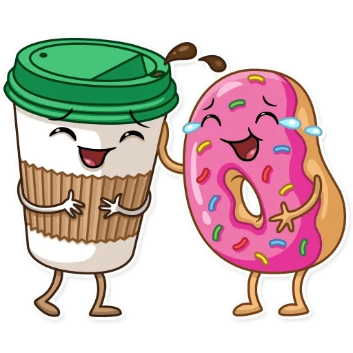 Donut and Coffee  - sticker for 😂